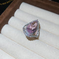Silver Teardrop Halo Crystal Open Rings Four Colors view 9