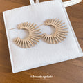 Silver Tone Radiating Wire C Hoop Stud Earrings Jewelry Pair view 1