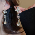 Silver Tone Pink Branch And Teardrop Crystal Necklace And Earrings view 4