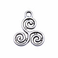 Antique Silver Triple Spiral Pendant Charm for Jewelry Making view 3
