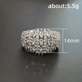 Wide Full Pave Marquise Cluster Cocktail Band Ring view 3