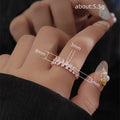 Slim Zigzag Stone Band Rings In Silver Gold And Rose Gold Tones view 4