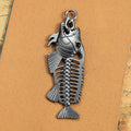 Fish Skeleton Metal Charm in 4 Decorative Finishes view 6