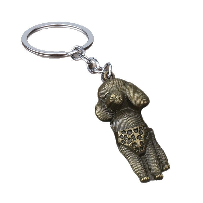 Alloy Poodle Dog Keychain Gift Bag Charm Accessory