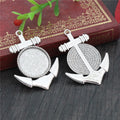 Anchor Shaped Round Pendant Bezel Settings in Two Finishes view 4