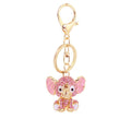Rhinestone Elephant Keychain, Gold Tone Metal, 5 Color Options view 5