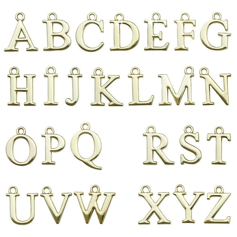 Plated Zinc Alloy Letter Charm Pendant for DIY Earrings Necklace Handmade Jewelry