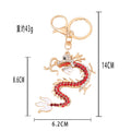 Rhinestone Chinese Dragon Keychain Gold Clasp Four Colors view 5