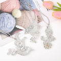 Silver Rhinestone Bird Hanging Ornament Metal Cord Charm view 3
