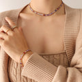 Baguette Cubic Zirconia Necklace And Bracelet Multi Color Set view 3