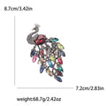 Large Cascading Crystal Peacock Brooch in Three Colors view 5