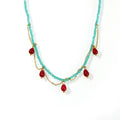 Natural Stone Bead Necklaces with Crystal Opal Drop Charms view 5