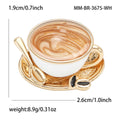 Coffee Cup Brooch with Saucer and Spoon in Three Colors view 5