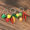 Realistic Orange Bell Pepper and Chili Split Ring Keychains view 3