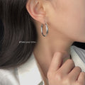 Minimal Round Hoop Earrings In Gold And Silver Tone Three Sizes view 3