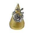 Large Sculpted Rose Vine Ring In Antiqued Silver Tone view 5