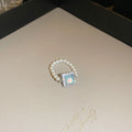 Pearl Square Cabochon Necklace Bracelet Ring Pieces view 6