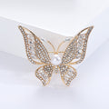 Crystal Butterfly Brooch With Pearl Body Decorative Lapel Pin view 6