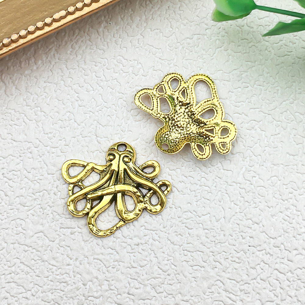 Plated Iron Starfish Butterfly Cross Charm Pendant for DIY Bracelet Keychain Jewelry