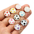 Enamel Soccer Ball Double-Loop Charms in Ten Color Options view 2