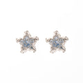 Clear Crystal Look Star Small Silver Tone Stud Earrings view 5