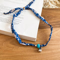 Printed Scarf Necklaces with Coastal Shell and Starfish Charms view 9