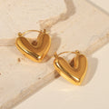 Smooth Heart Pendant Necklace And Matching Heart Hoop Earrings view 3