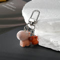 Flocked Capybara Keychain with Mini Companion 6 Styles view 4