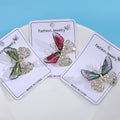 Gradient Wing Butterfly Brooch In Three Colors With Polished Metal Detail view 3