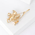 Long Stem Iris Flower Brooch in Purple or Blue Enamel view 4