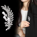 Wheat Crystal Pearl Look Metal Brooch Pin for Jackets and Lapels view 3