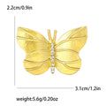 Matte Butterfly Brooch Crystal Spine Line Gold and Silver view 4