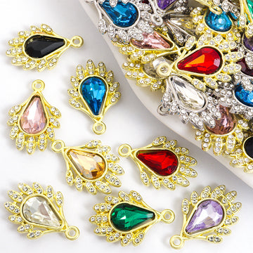 Crystal Teardrop Wing Charm Collection for Jewelry Making