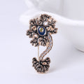 Neuron Enamel Brooch With Blue Center in Gold or Silver Tone view 6