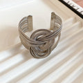 Multi Strand Knot Open Cuff Bracelet Gold Silver 2 Colors view 6