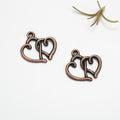 Linked Double Heart Metal Charm Pendant in 5 Finishes for Jewelry Making view 7