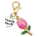 Six Color Tulip Thank You Lobster Clasp Charms for Accessory Making view 5