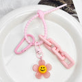 Smiley Daisy Charm Keychain With Speech Bubble Tag And Acrylic Chain view 4