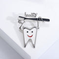 Smiling Tooth and Toothbrush Enamel Brooch in Five Styles view 7