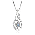 Swirl Teardrop Clear Center Stone Pendant Necklace Metal Alloy view 1