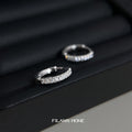 Silver Tone Clear Stone Slim Huggie Hoop Earrings For Women view 3