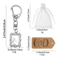 Silver Tone Framed Rabbit Lobster Clasp Keychain and Attached Hardware view 2