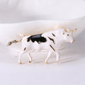 Running Bull Enamel Brooch in White Black or Brown view 6