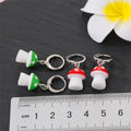 Silver Tone Mushroom Huggie Drop Earrings in Six Colors view 2