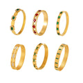 Gold Stainless Steel Hinge Bangles Geometric Glass Or Zircon view 5