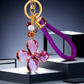 Faceted Crystal Four Leaf Clover Keychains in Five Pictured Colors view 10
