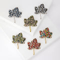 Openwork Maple Leaf Brooch in Six Crystal Colorways view 1