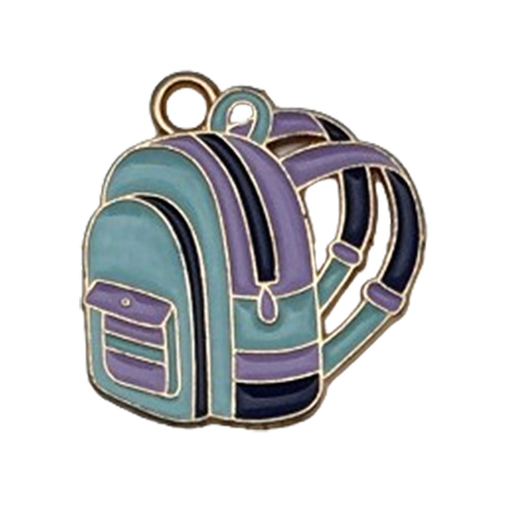 Enamel Zinc Alloy Graduation Cap Schoolbag Book Pen Charm Pendants for DIY Keychain Jewelry