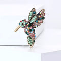 Antique Gold Rhinestone Hummingbird Brooch Four Colors view 4