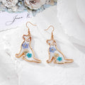 Gold Animal Outline Resin Dried Flower Earrings 8 Styles view 7
